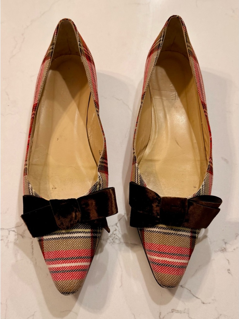 J.Crew Italian Tartan Plaid Holiday Bow Shoes-Size 8.5